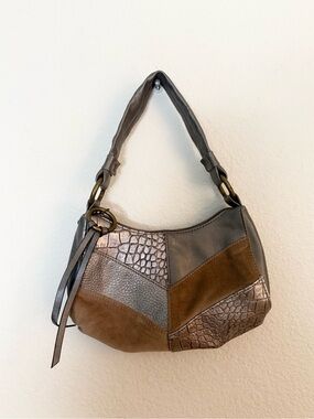 🤎 vintage Y2K nine & company mini patchwork faux snakeskin bag